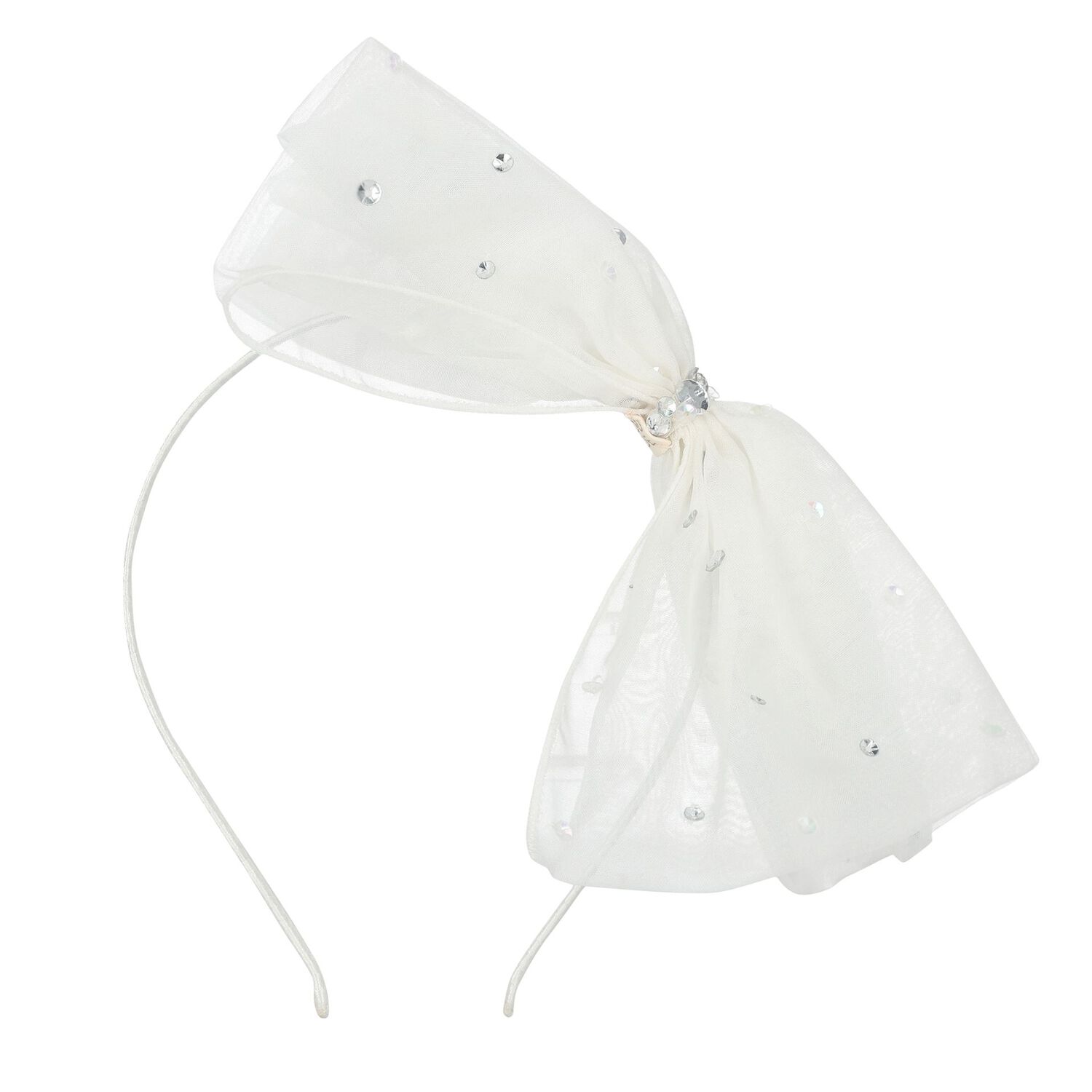Girls Ivory Bow Headband, 2, hi-res