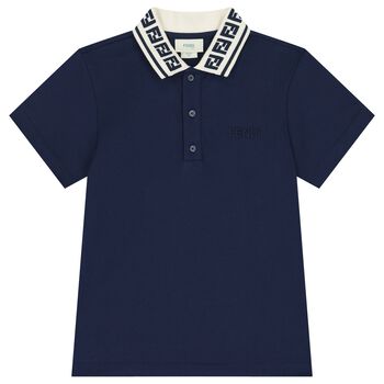 Boys Navy Logo Polo Shirt