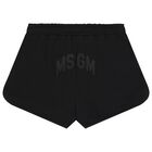 Girls Black Logo Shorts, 1, hi-res