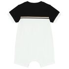 Baby Boys Black & White Logo Romper, 1, hi-res