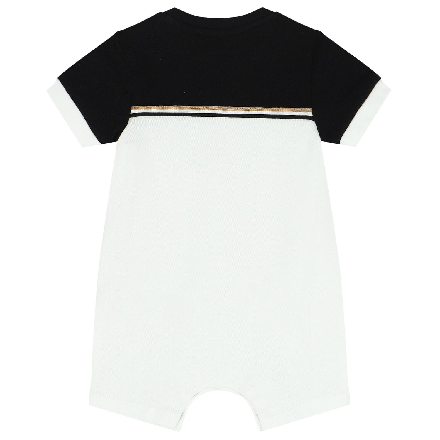 Baby Boys Black & White Logo Romper, 1, hi-res