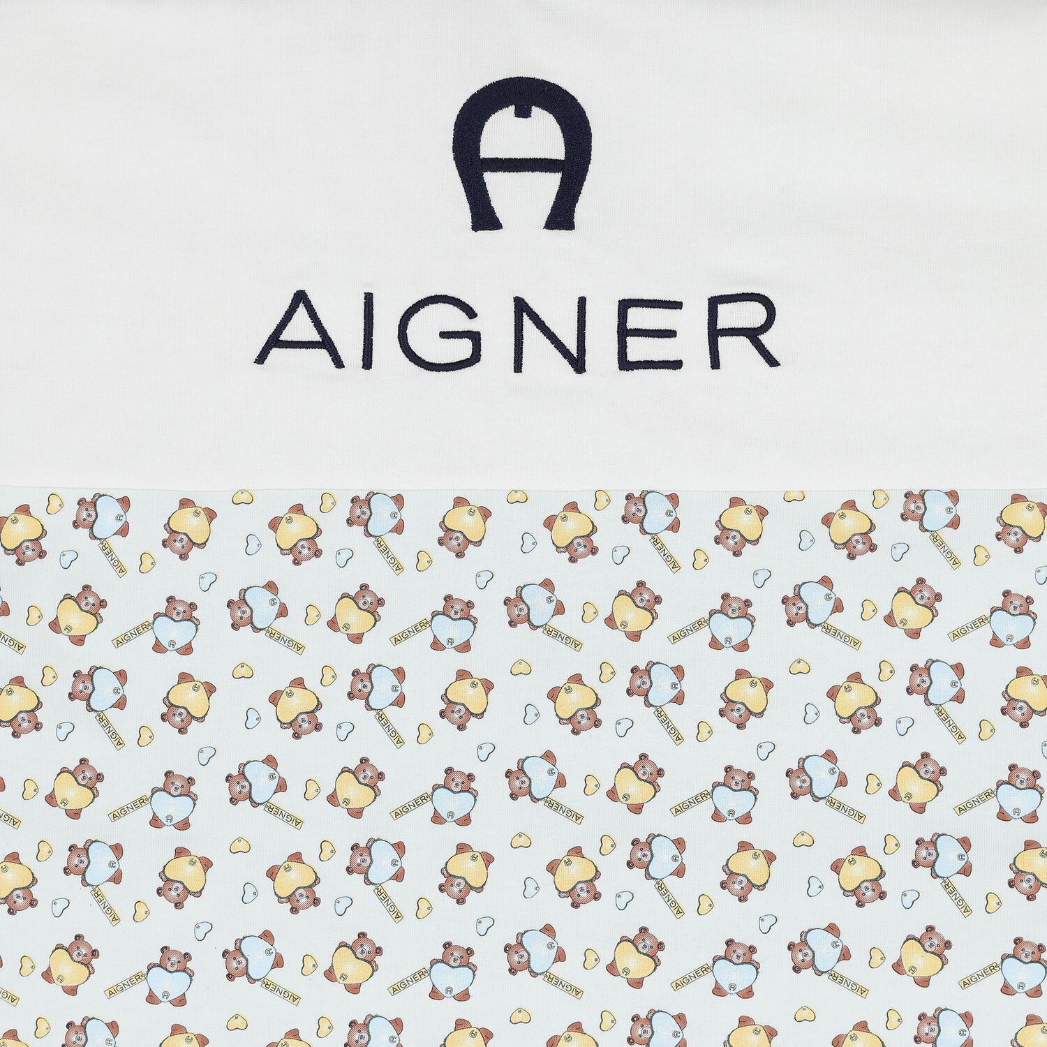 Baby Boys Blue & White Teddy Bear Logo Blanket, 1, hi-res