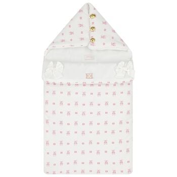 Baby Girls White & Pink Logo Nest