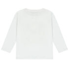 Girls White Logo Long Sleeve Top, 1, hi-res