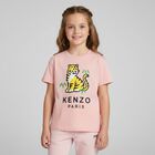 Girls Pink Tiger Logo T-Shirt, 1, hi-res