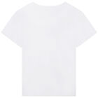 Girls White Logo T-Shirt, 1, hi-res