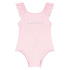 Younger Girls Pink Logo Swimsuit, 1, hi-res