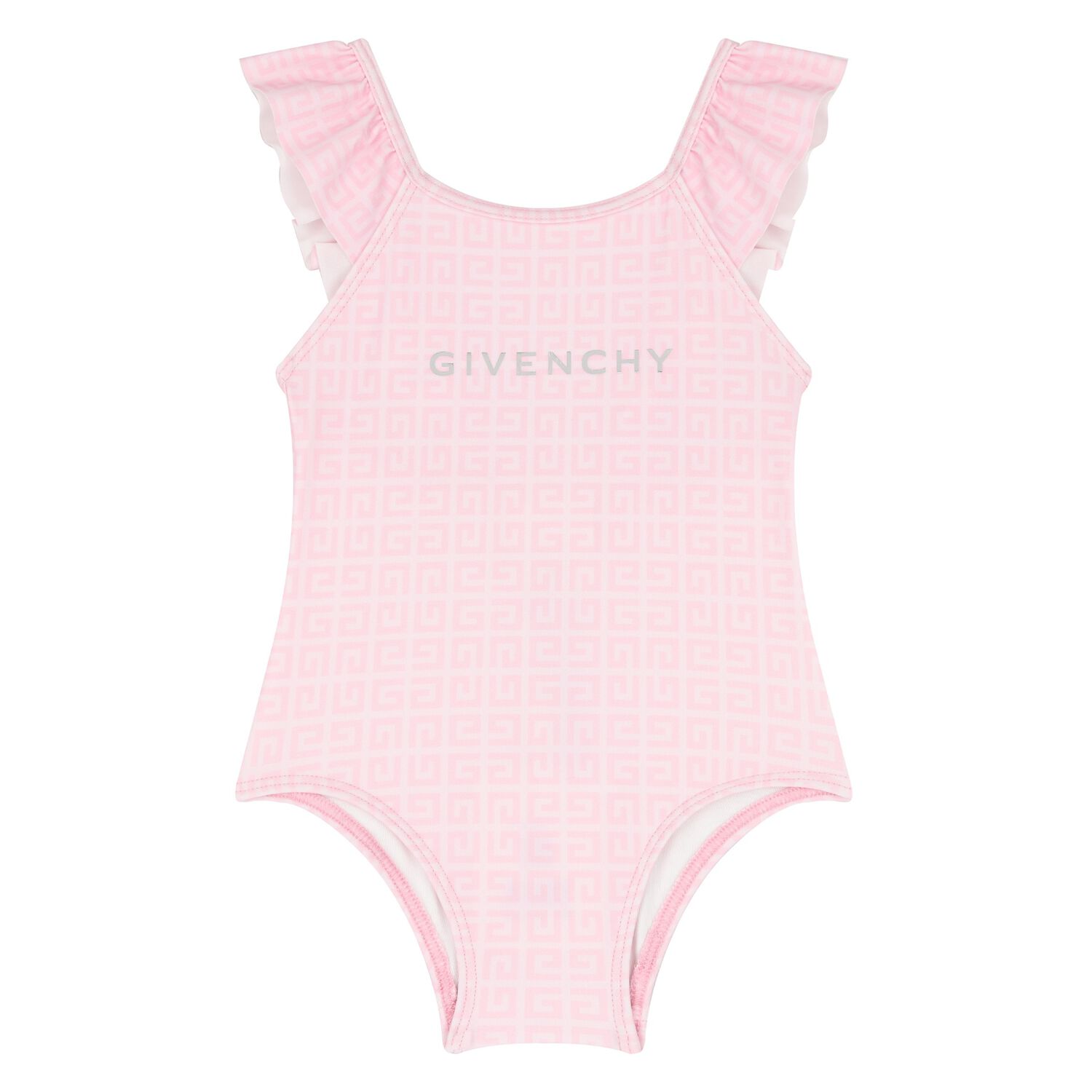 Younger Girls Pink Logo Swimsuit, 1, hi-res