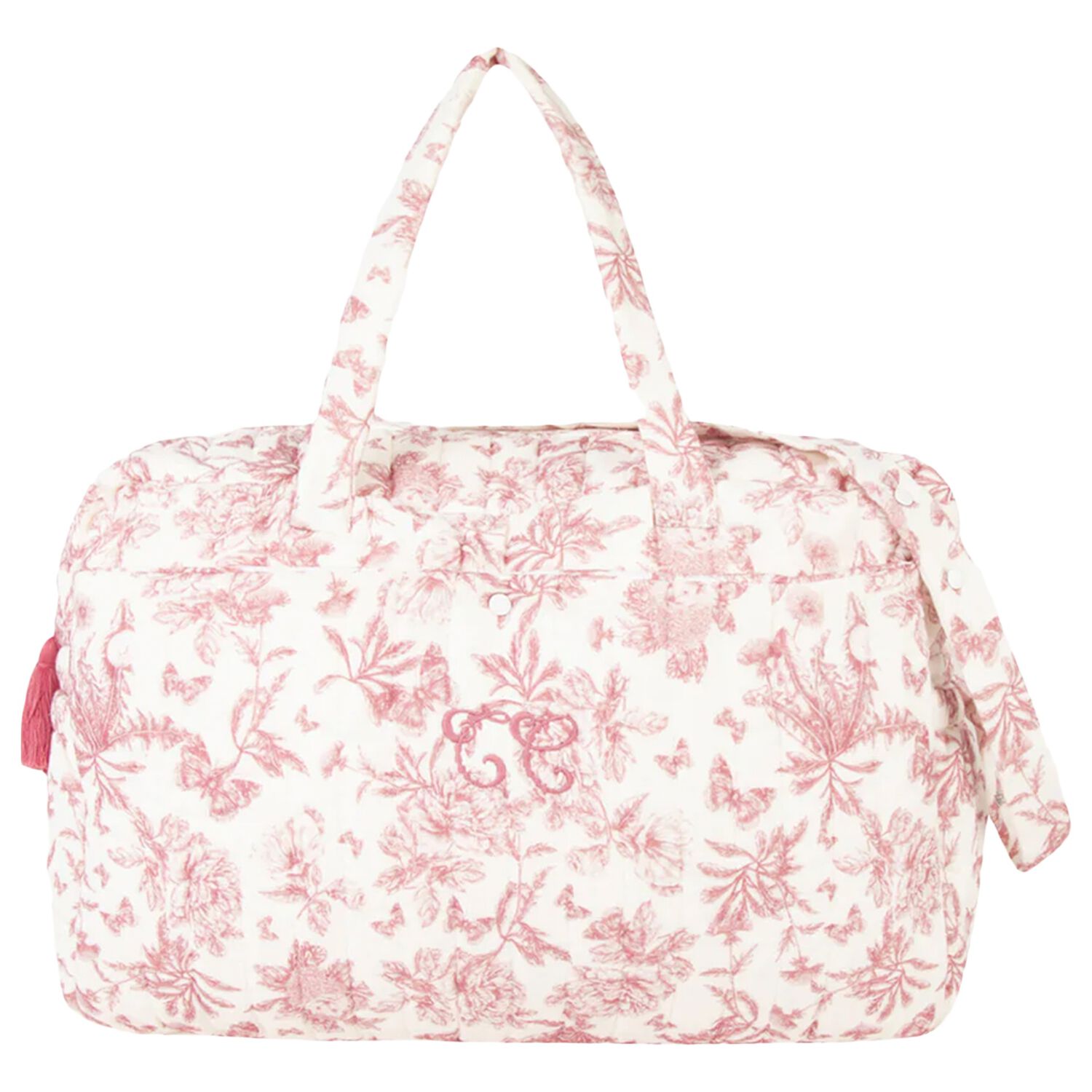 Ivory & Pink Toile De Jouy Baby Changing Bag, 3, hi-res