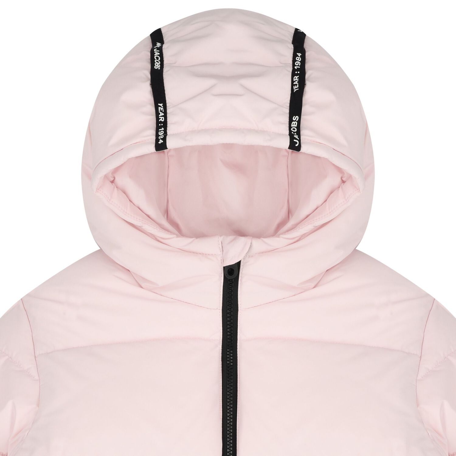 Girls Pink Logo Puffer Jacket, 2, hi-res