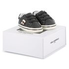 Baby Boys Black Ikonik Karl Pre Walker Shoes, 1, hi-res