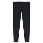 Girls White & Navy Blue Cotton Leggings ( 2-Pack ), 1, hi-res