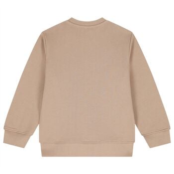Boys Beige Horse Logo Sweatshirt