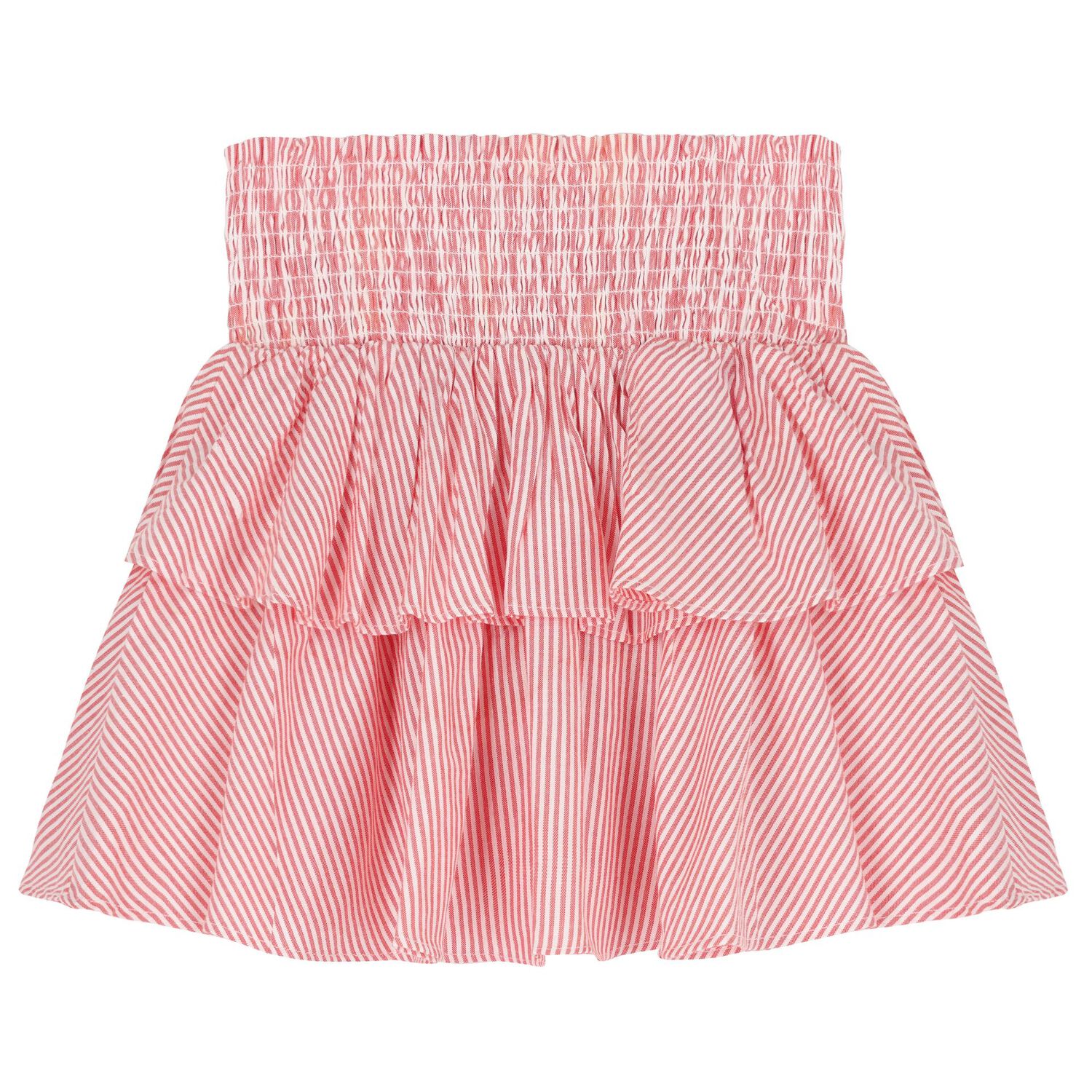 Girls Red & White Striped Skirt, 1, hi-res