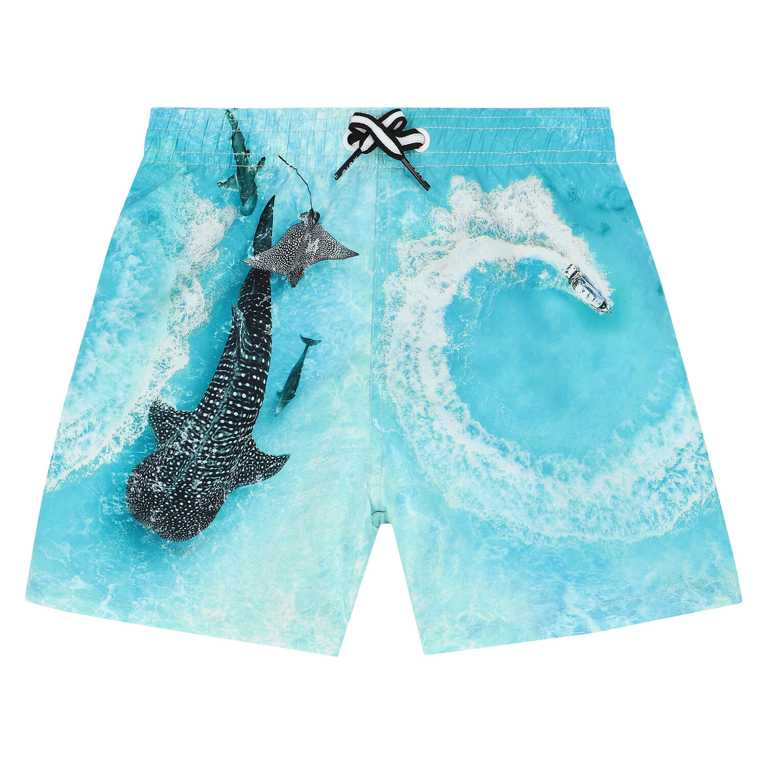Boys Aqua Whale Swim Shorts, 2, hi-res