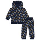 Younger Boys Navy Blue Logo Tracksuit, 1, hi-res