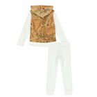 Girls Ivory & Beige Geo Map Tracksuit, 1, hi-res