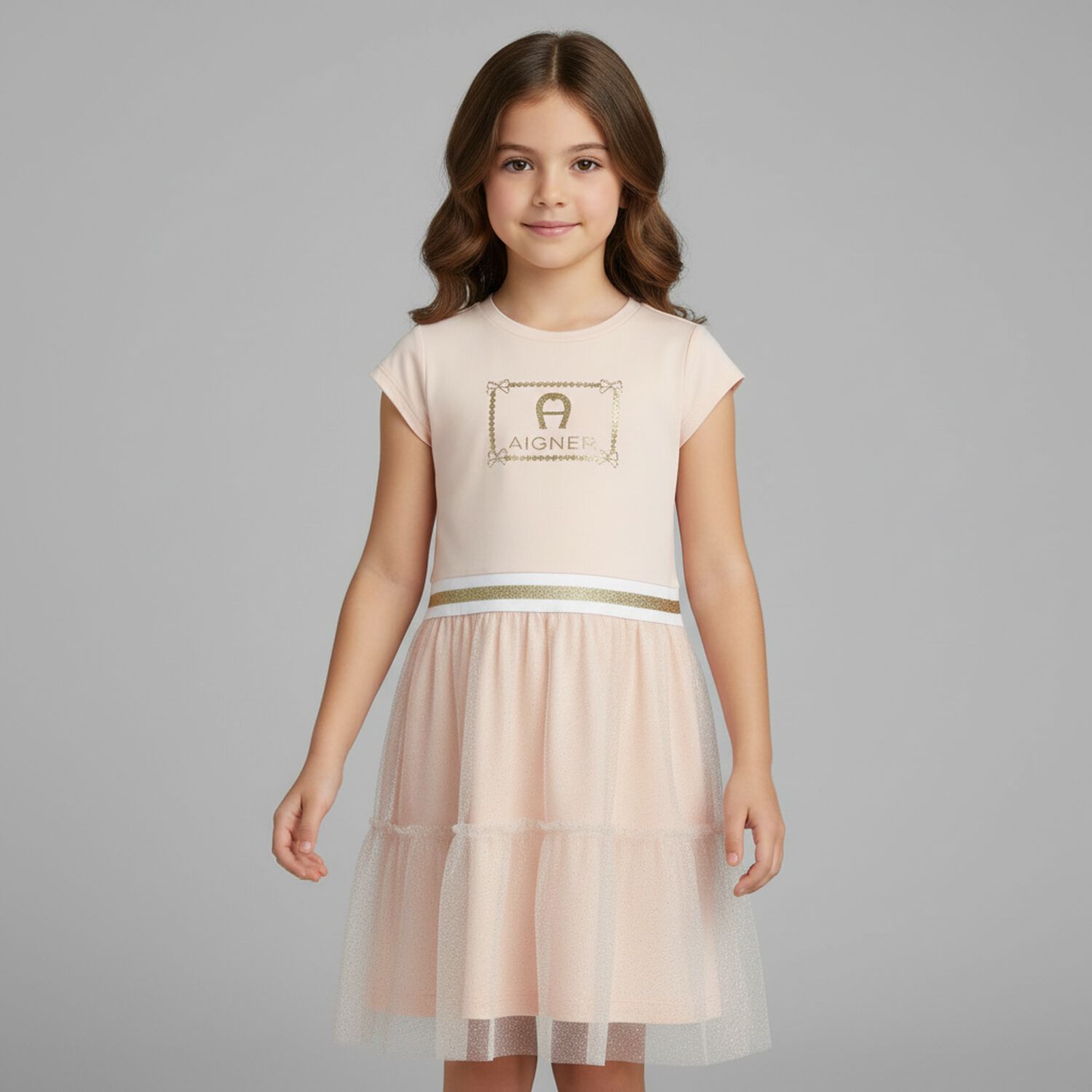 Girls Pink Logo Dress, 2, hi-res image number null