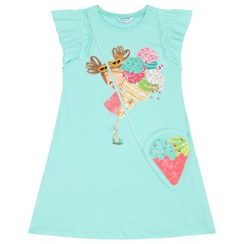 Girls Aqua Dress Set
