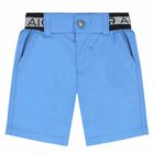 Younger Boys Blue Shorts , 2, hi-res