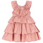 Girls Pink Ruffled Dress, 1, hi-res