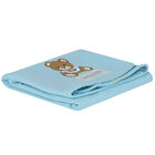Blue Teddy Bear Logo Baby Blanket, 1, hi-res