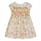 Girls Pink Floral Chiffon Dress, 1, hi-res
