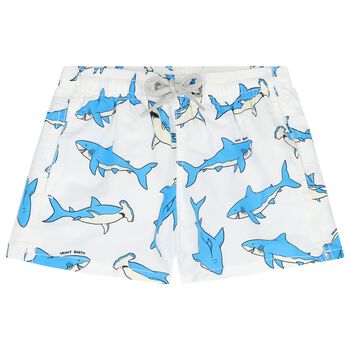 Boys White Shark Swim Shorts