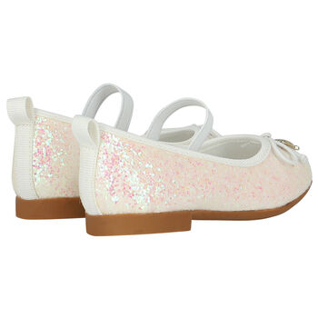 Younger Girls Ivory Glitters Ballerina Shoes