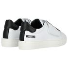 White & Black Teddy Bear Logo Trainers, 1, hi-res
