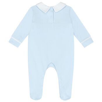 Baby Boys Embroidered Blue Babygrow