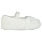 Baby Girls White Velvet Pre Walker Shoes, 1, hi-res