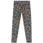 Girls Black Leopard Print Legging, 1, hi-res
