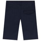 Boys Navy Blue Logo Shorts, 3, hi-res