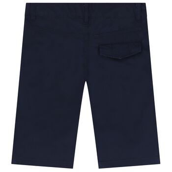 Boys Navy Blue Logo Shorts