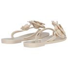 Girls Beige Logo Flower Flip Flops, 1, hi-res