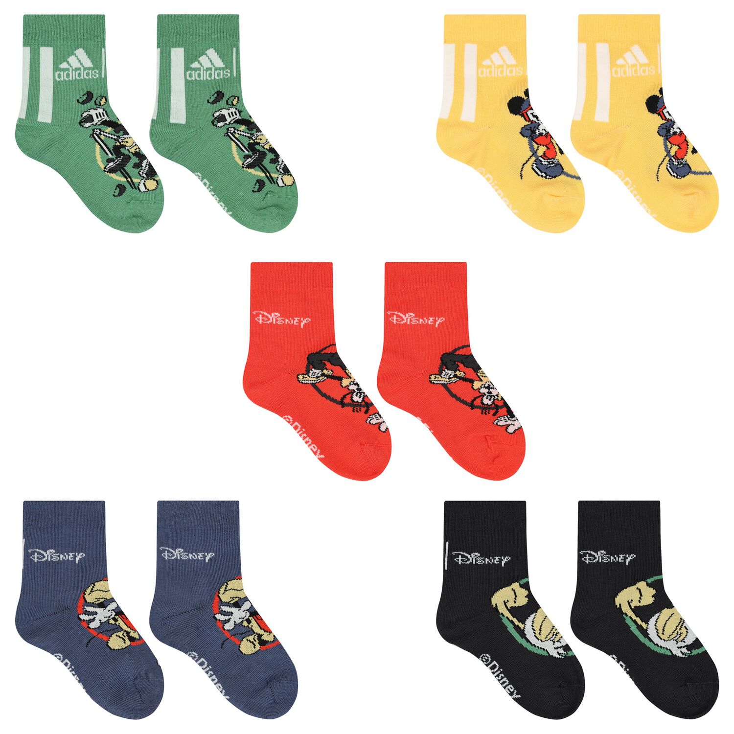 Multi-Coloured Disney Logo Socks ( 5-Pack ), 1, hi-res image number null