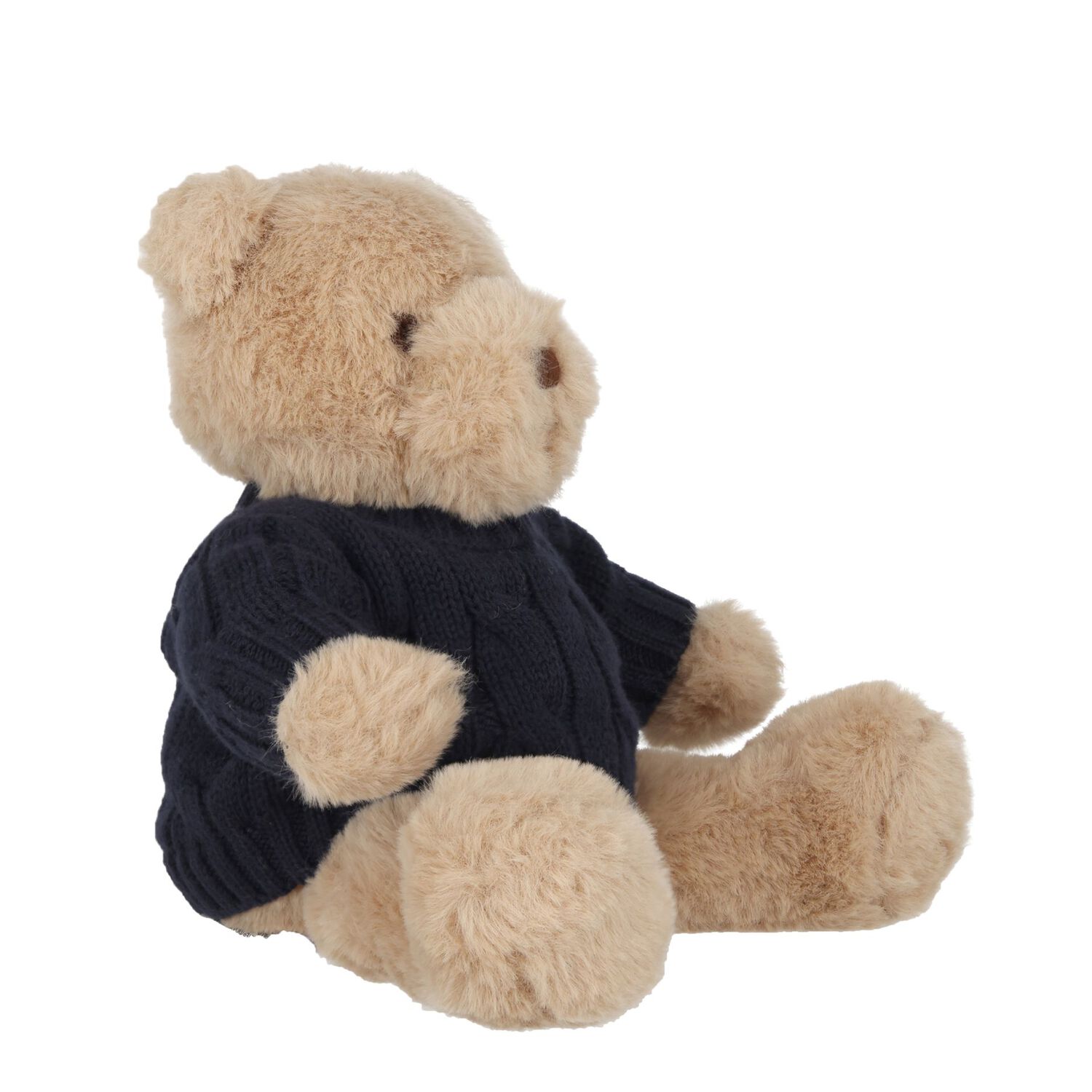 Boys Beige & Navy Blue Teddy Bear Soft Toy, 1, hi-res