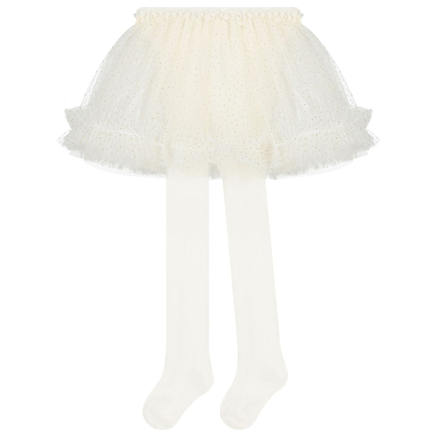 Baby Girls Ivory Tulle Skirt Set, 1, hi-res