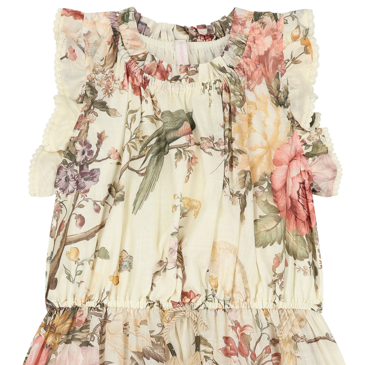 Girls Ivory Floral Dress, 1, hi-res image number null