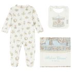 Baby Boys White & Blue Carousel Babygrow Gift Set, 2, hi-res