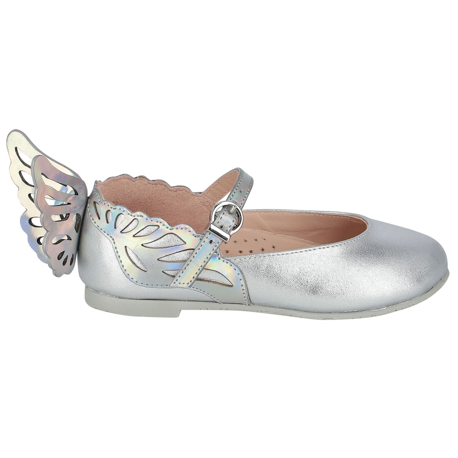 Girls Silver Leather Heavenly Shoes, 1, hi-res