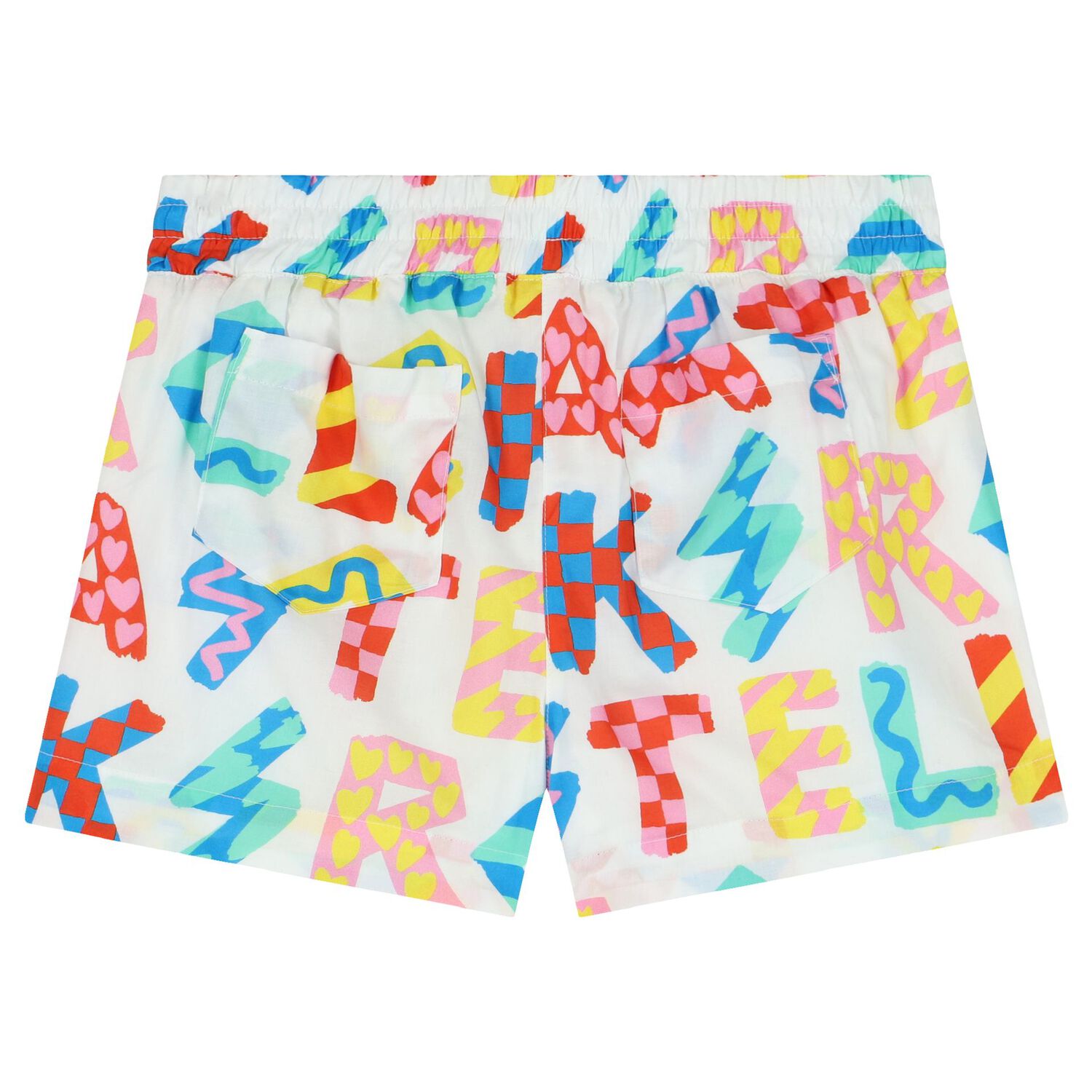 Girls Ivory Alphabet Shorts, 1, hi-res