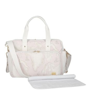 White & Pink Geo Map Baby Changing Bag