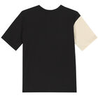 Boys Black & Beige Logo T-Shirt, 1, hi-res