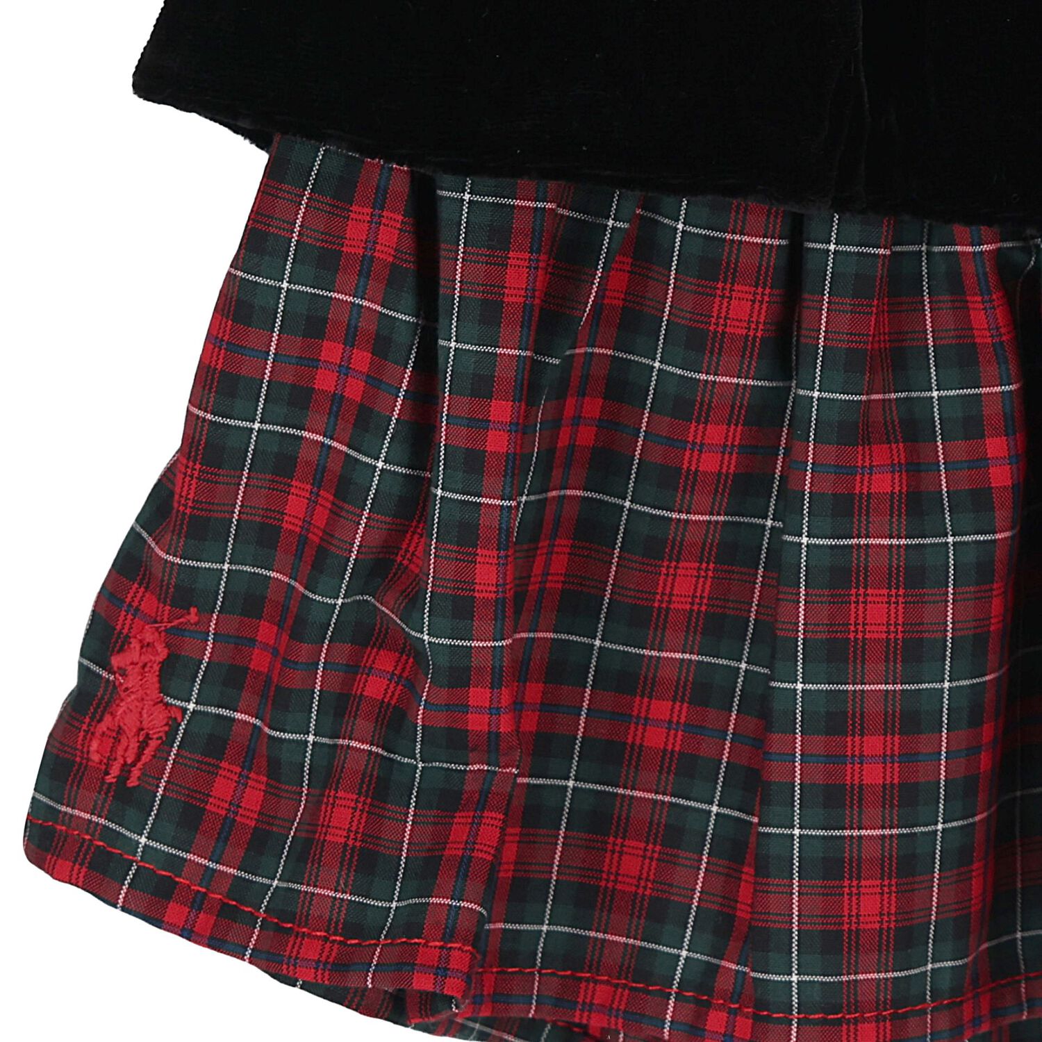 Girls Red & Black Tartan Skirt, 1, hi-res