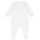 White Teddy Bear Logo Babygrow, 1, hi-res