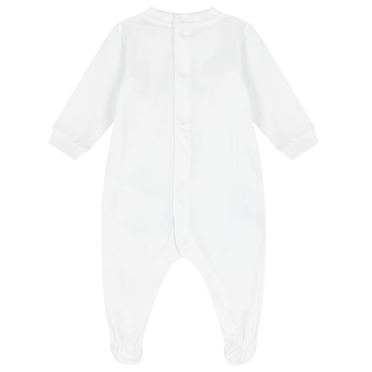 White Teddy Bear Logo Babygrow, 1, hi-res