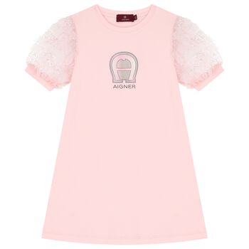 Girls Pink Logo Dress