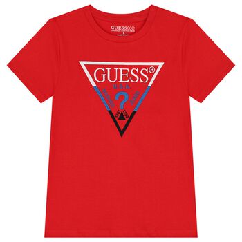 Guess Boys Red Logo T-Shirt, 1 Boys Red Logo T-Shirt